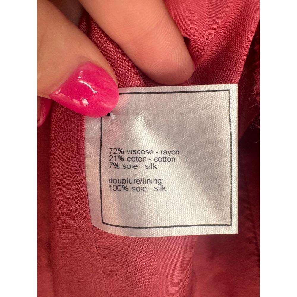 Chanel 99P Pink Salmon Metallic Tweed Belted Jacket P13210V07517 FR 40 US 4 6 8 - Picture 9 of 12